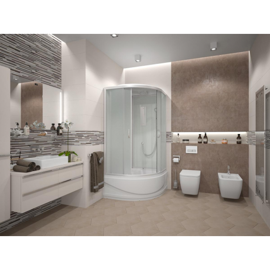 Душевая кабина ERLIT Comfort ER3509TP-C3-RUS 90x90x215 с высоким поддоном, с сиденьем