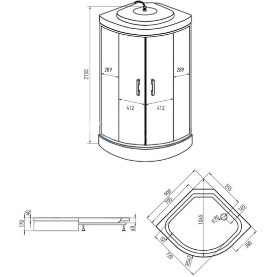 Душевая кабина ERLIT Comfort ER3510P-C3-RUS 100x100x215