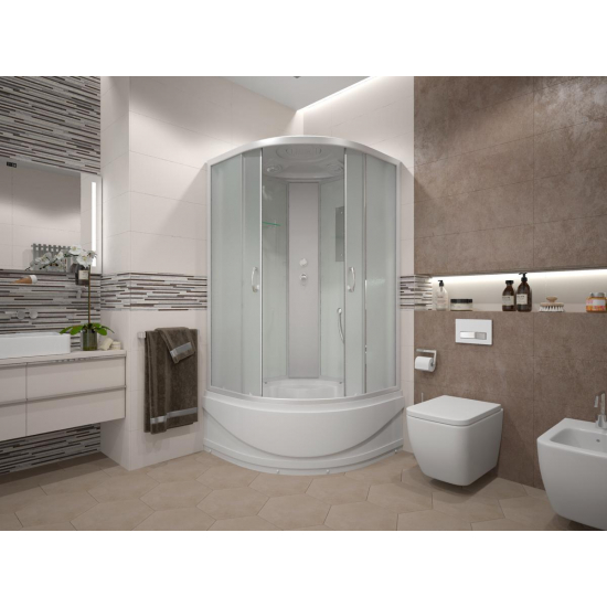 Душевая кабина ERLIT Comfort ER3510TP-C3-RUS 100x100x215 с высоким поддоном, с сиденьем