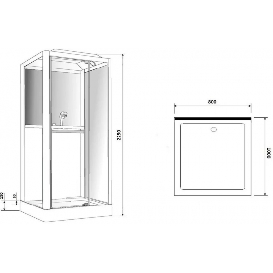 Душевая кабина GROSSMAN GR-122 100x80x225 белая