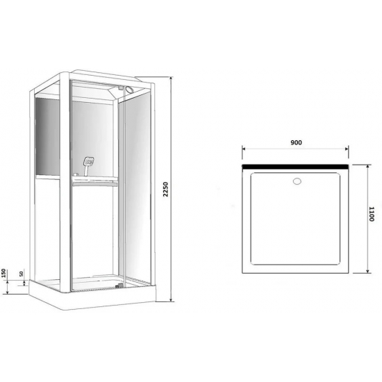 Душевая кабина GROSSMAN GR-123 110x90x225 белая
