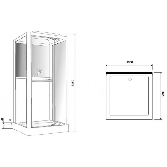 Душевая кабина GROSSMAN GR-126 100x90x225 белая