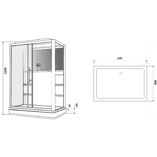 Душевая кабина GROSSMAN GR-127L 120x90x225 белая