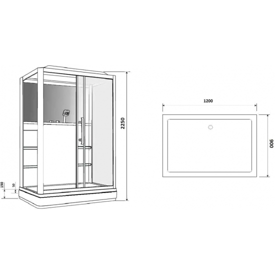 Душевая кабина GROSSMAN GR-127R 120x90x225 белая