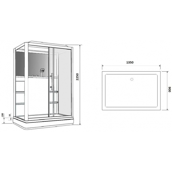 Душевая кабина GROSSMAN GR-128L 135x90x225 белая