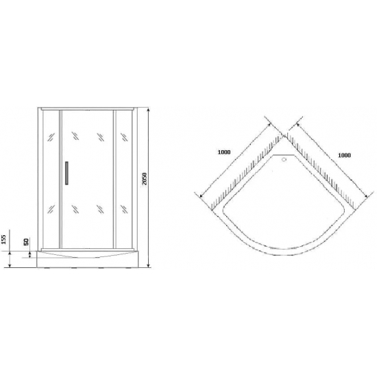 Душевая кабина GROSSMAN GR-170 100x100x205 без крыши