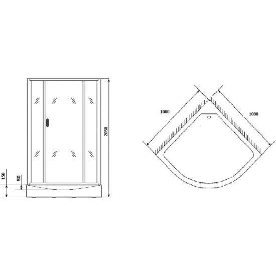 Душевая кабина GROSSMAN GR-270 100x100x205 без крыши