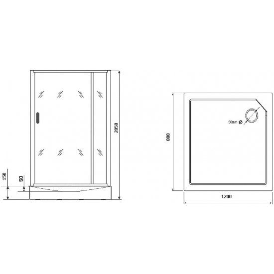 Душевая кабина GROSSMAN GR272QR 120x80x205 без крыши