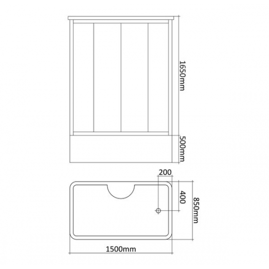 Душевая кабина HYDROOM HD-KP15085BV 150x85x215