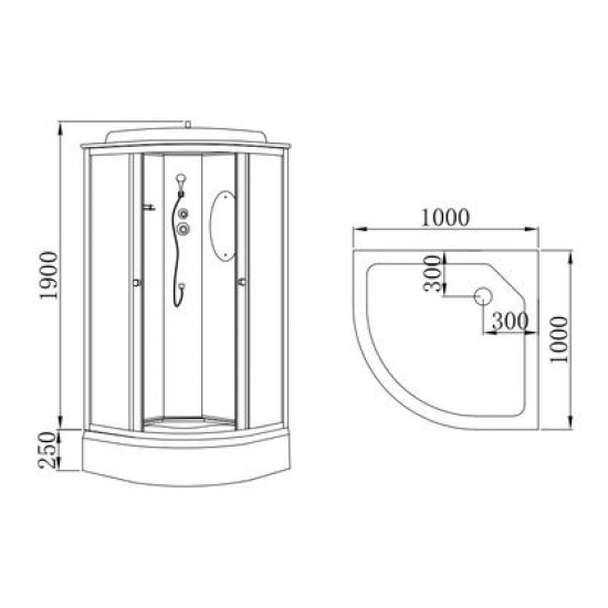 Душевая кабина HYDROOM HD-KU100100NF 100x100x215
