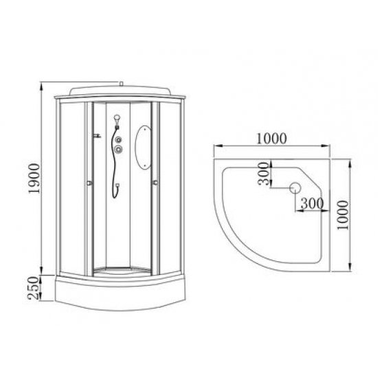 Душевая кабина HYDROOM HD-KU100100NW2 100x100x215