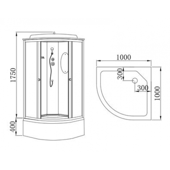 Душевая кабина HYDROOM HD-KU100100VW2 100x100x215