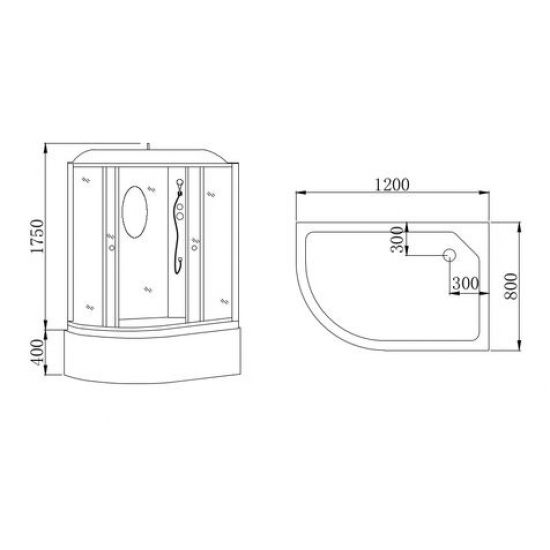 Душевая кабина HYDROOM HD-KU12080VFR 120x80x215