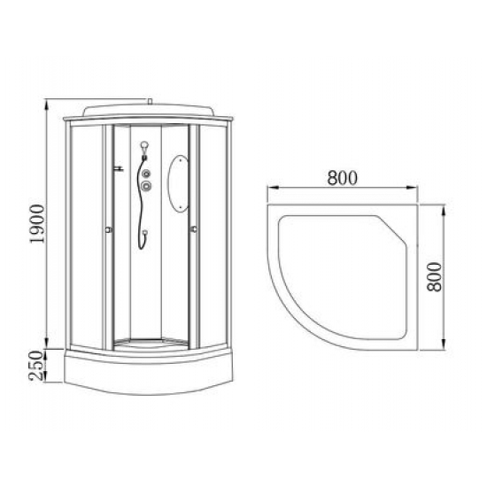 Душевая кабина HYDROOM HD-KU8080NF 80x80x215