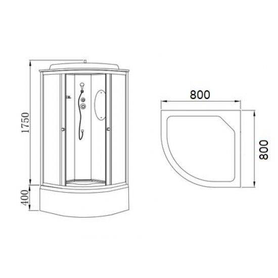Душевая кабина HYDROOM HD-KU8080VB2 80x80x215