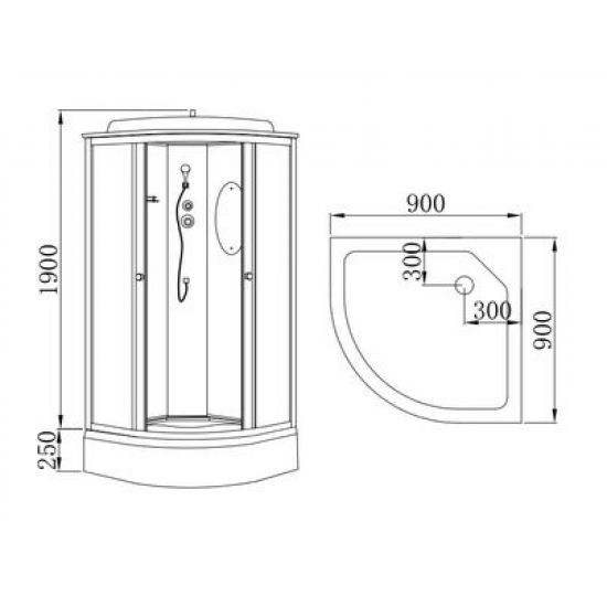 Душевая кабина HYDROOM HD-KU9090NF 90x90x215