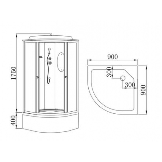 Душевая кабина HYDROOM HD-KU9090VW2 90x90x215