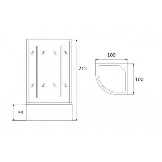 Душевая кабина LORANTO CS-1000A HI 100x100x215 с высоким поддоном, с сиденьем