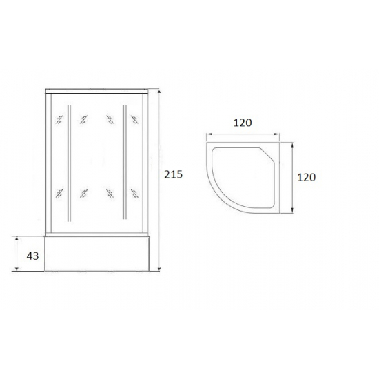 Душевая кабина LORANTO CS-1200 Hi F 120x120x215 с высоким поддоном, с сиденьем