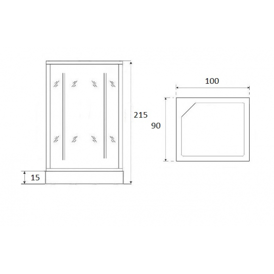 Душевая кабина LORANTO CS-126-3A L 100x90x215 чёрная