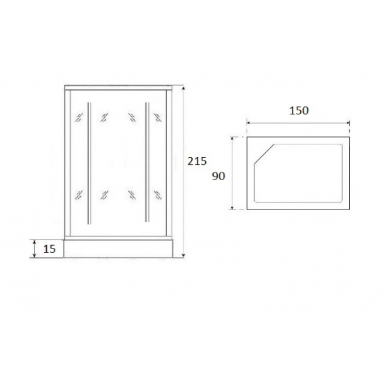 Душевая кабина LORANTO CS-129-3A R 150x90x215 чёрная