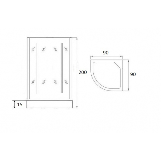 Душевая кабина LORANTO CS-1762A 90x90x200 без крыши