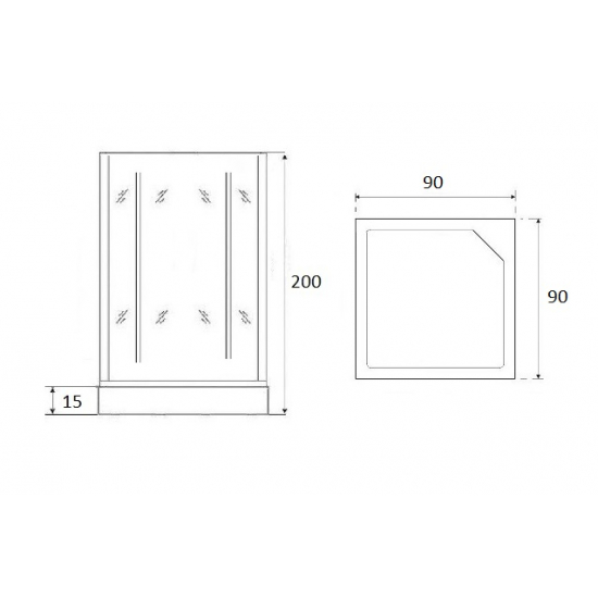 Душевая кабина LORANTO CS-1762B 90x90x200 без крыши