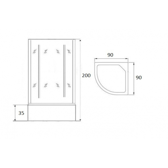 Душевая кабина LORANTO CS-1762C 90x90x200 без крыши