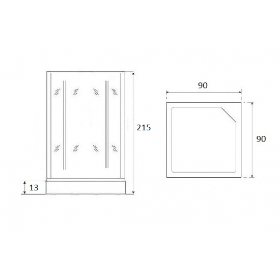 Душевая кабина LORANTO CS-6491G (CS-8072) 90x90x215 профиль сатин