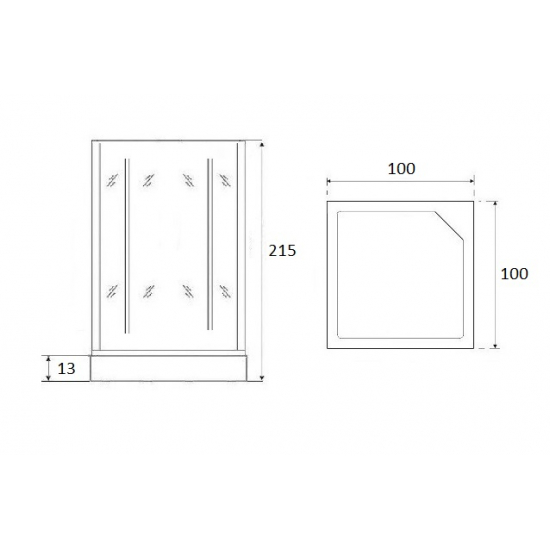Душевая кабина LORANTO CS-8072 100x100x215 профиль сатин