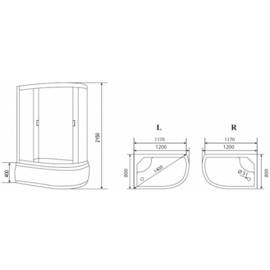 Душевая кабина LORANTO Sunway CS-66120R F 120x80x215