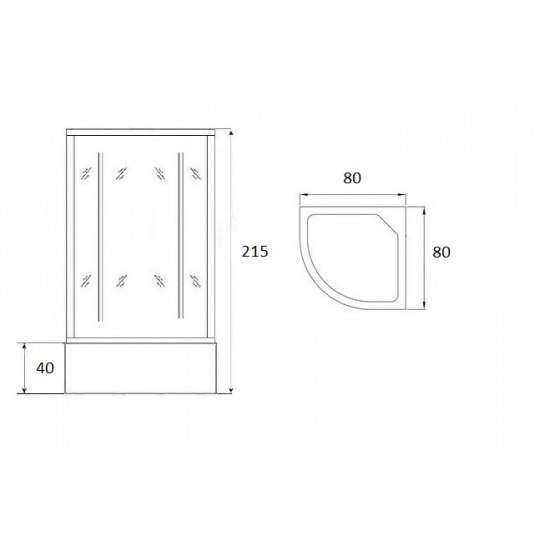 Душевая кабина LORANTO Sunway CS-6680 G 80x80x215 с высоким поддоном, с сиденьем