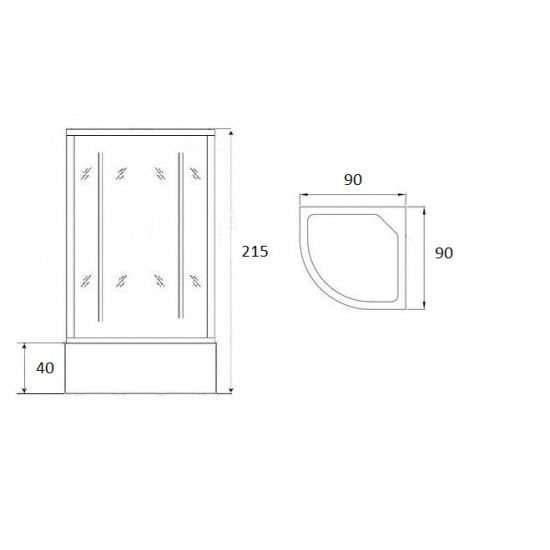Душевая кабина LORANTO Sunway CS-6690 F 90x90x215 с высоким поддоном, с сиденьем