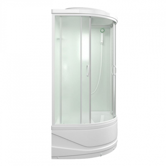 Душевая кабина MIRWELL MR3510TP-C3-RUS 100x100x215 с высоким поддоном, с сиденьем