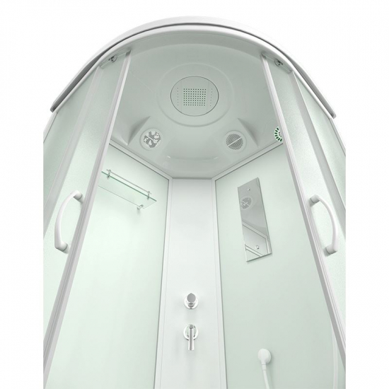 Душевая кабина MIRWELL MR3510TP-C3-RUS 100x100x215 с высоким поддоном, с сиденьем