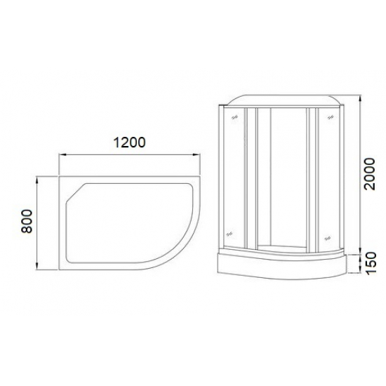 Душевая кабина MIRWELL MR3512PL-C3-RUS 120x80x215