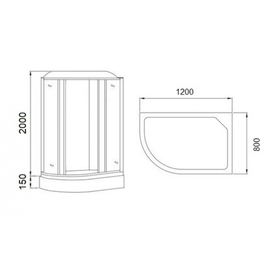 Душевая кабина MIRWELL MR3512PR-C3-RUS 120x80x215