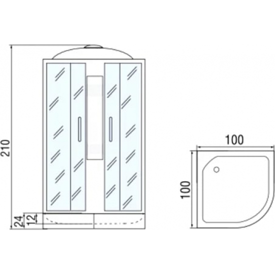 Душевая кабина МОНОМАХ 100/24 С МЗ