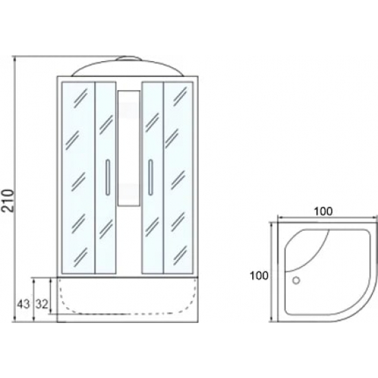 Душевая кабина МОНОМАХ 100/43 С МЗ