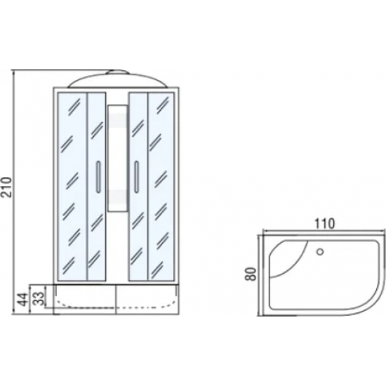 Душевая кабина МОНОМАХ 110/80/44 МЗ L