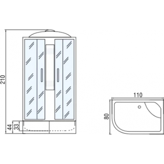 Душевая кабина МОНОМАХ 110/80/44 МЗ R