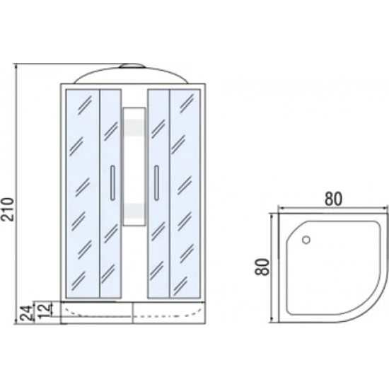 Душевая кабина МОНОМАХ 80/24 С МЗ