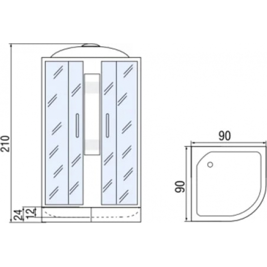 Душевая кабина МОНОМАХ 90/24 С МЗ