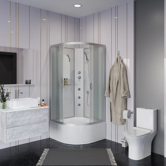 Душевая кабина NIAGARA Classic NG-2309-14BKG 100x100x200 см, с высоким поддоном, без крыши