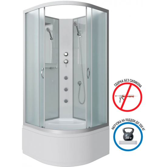 Душевая кабина NIAGARA Classic NG-2309-14BKG 100x100x200 см, с высоким поддоном, без крыши