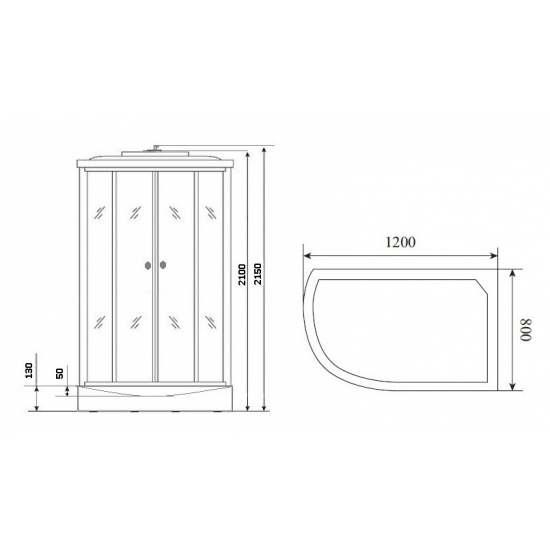 Душевая кабина NIAGARA Eco NG-4312-14R 120x80x215 с низким поддоном
