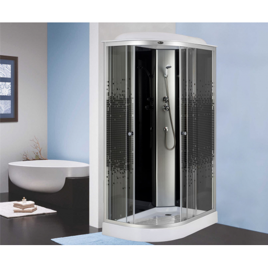 Душевая кабина NIAGARA Eco NG-4512-14R 120x80x215 BLACK с низким поддоном