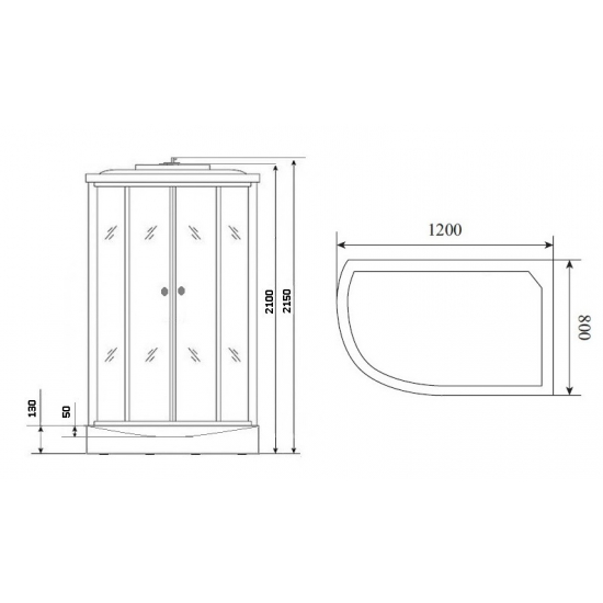 Душевая кабина NIAGARA Eco NG-4512-14R 120x80x215 BLACK с низким поддоном