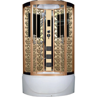 Душевая кабина NIAGARA Luxe NG-7710G 100x100x220 золото, с высоким поддоном, с сиденьем
