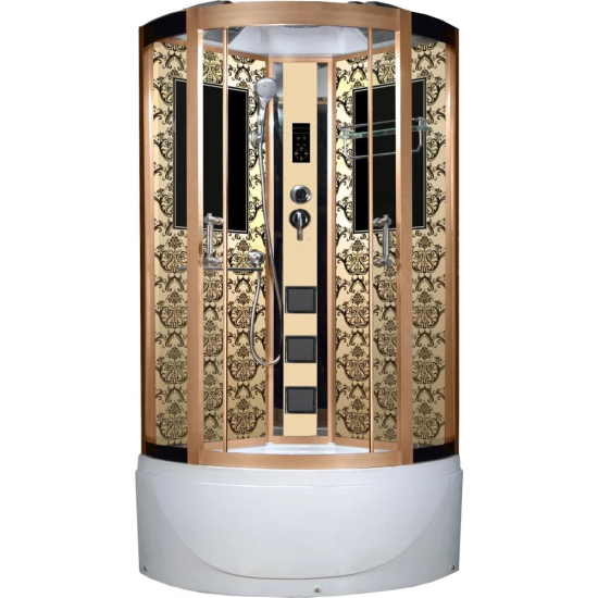 Душевая кабина NIAGARA Luxe NG-7710G 100x100x220 золото, с высоким поддоном, с сиденьем